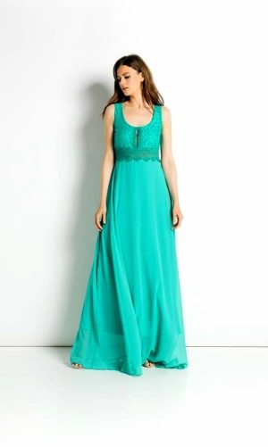 Φόρεμα Κοκτέιλ με δαντέλα στο στήθος -F6104-1