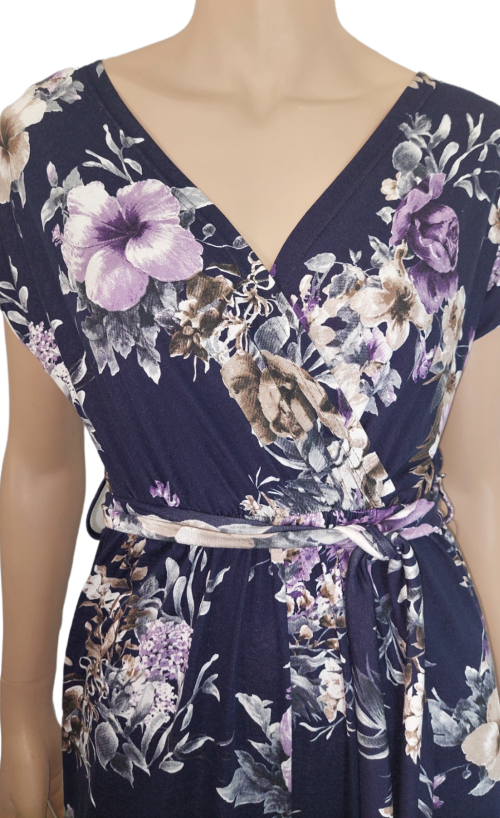 Ολόσωμη Floral Ζιπ Κιλότ Κρουαζέ. Χρώμα: Μπλέ Εμπριμέ. 