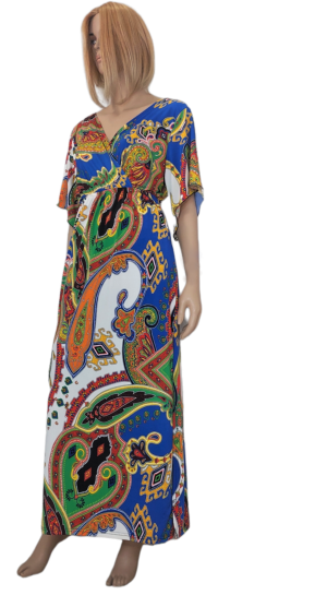 Φόρεμα maxi κρουαζέ με γεωμετρικά Lachour -JA-1061-213-1