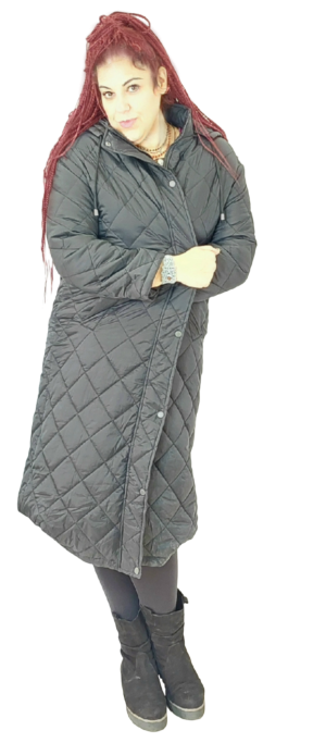 Μπουφάν παλτό ελαφρύ, με γαζία μπακλαβά. Χρώμα: Μαύρο.Χακί. 