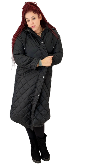 Μπουφάν παλτό ελαφρύ, με γαζία μπακλαβά. Χρώμα: Μαύρο.Χακί. 