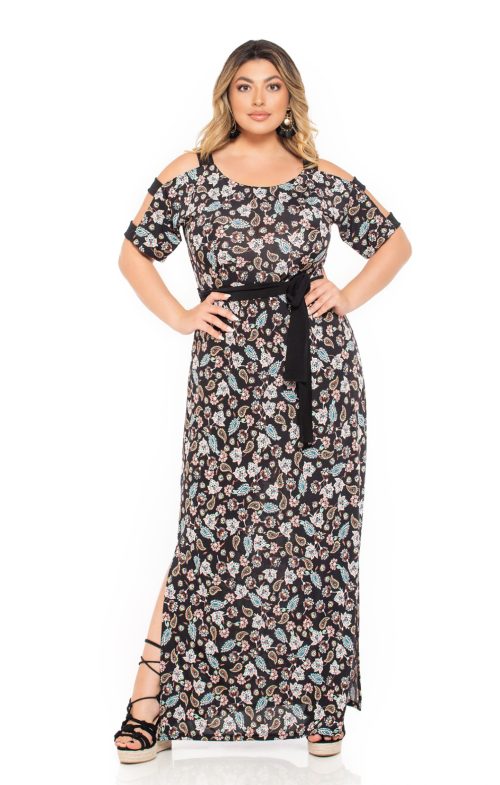 Φόρεμα maxi Floral και τιράντες στο ώμο -S2497-1