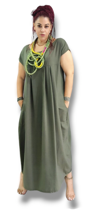 Φόρεμα μπαλού με τσέπες -JA-653-1