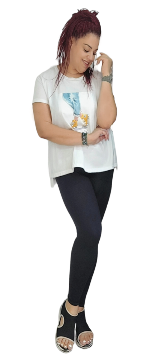 Μπλούζα T-shints με φωτογραφία ''Σταράκια με Στρας''. Χρώμα:  Λευκό.