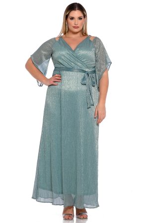 Φόρεμα maxi  μεταλιζέ κρουαζέ -S10348-1