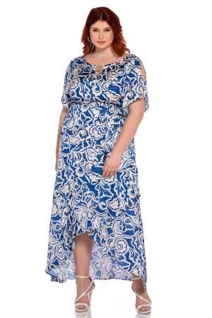 Φόρεμα maxi κρεπ σατέν με καρφίτσα -S10245-1